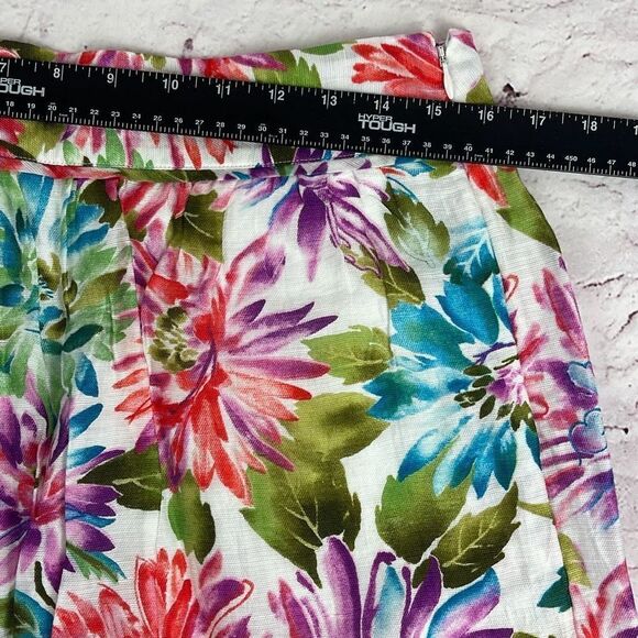 Ann Taylor LOFT Skirt Womens 8 Floral Lined A-Line Mini Zip Pleated Multicolor - Picture 6 of 10